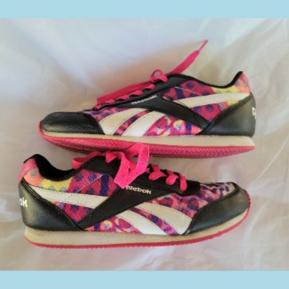 REEBOK Classic Royal CL Jogger 2 Black Pink Tennis Shoes Sneakers 6